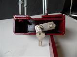 Truckbox from underside showing lock in plave